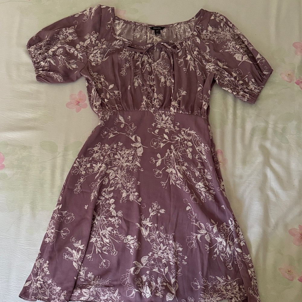 RW&Co. Floral Mauve Dress